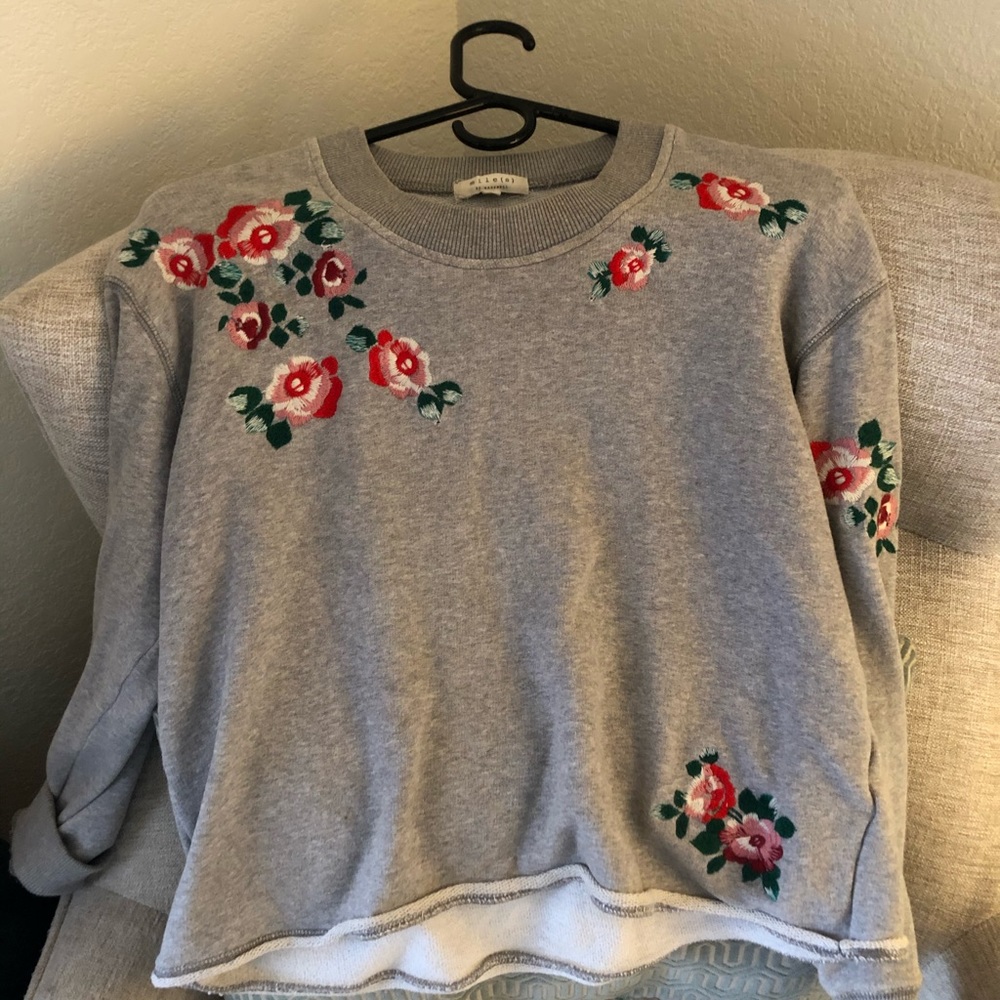 Madewell x mile floral embroidered sweater